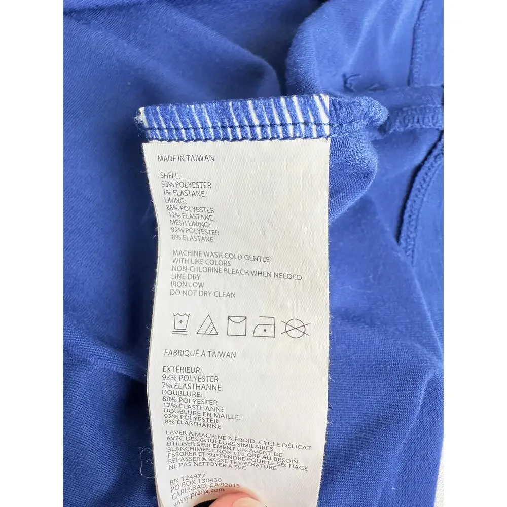 Prana Womens Royal Blue Ruched Racerback Open Back Sleeveless Dress Medium Flaws - Picture 7 of 8